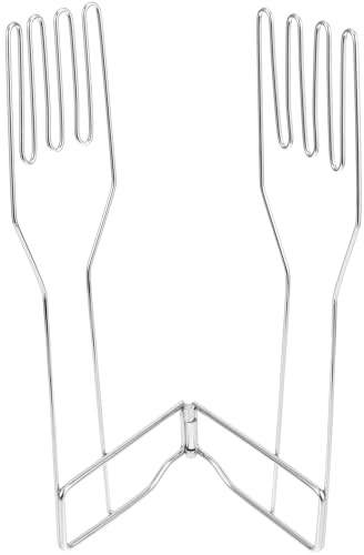 AMUSLESUR Kitchen Glove Drying Rack Glove Drying Stand Holder 14.37x5.12x0.79 Inch Iron Efficient Storage Silver Design for Kitchen Use