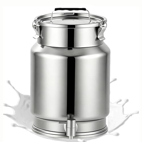 wasserkanister mit hahn 2.5l trinkwasser kanister behälter Camping Stainless Steel Milk Bucket Milchkanne Edelstahl transportkanne Milch kanne Versiegelter Eimer,A-2.5L
