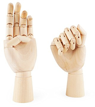 PDFans, mano in legno, manichino snodato, articolato, flessibile per disegno artistico, display Left+Right Hands