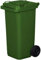 JESTIC Poubelle à roulettes avec roues en caoutchouc pleines pour les déchets et le recyclage Tri Selectif garage Haut XXL (120 Litres, Vert)