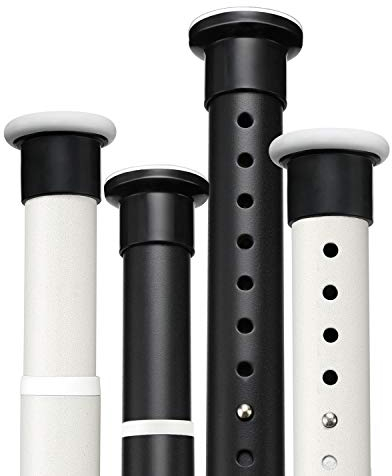 KINLO 260-310cm Duschvorhangstange ohne Bohren Teleskopstange verstellbare Mattschwarz aus Edelstahl Duschstange Gardinenstange Kleiderstange Gardinen für Dusche und Badewanne