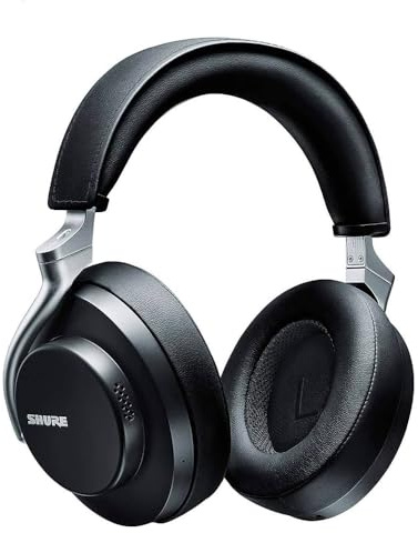 Shure AONIC 50 Cuffie di cancellazione del rumore wireless, suono adatto in studio, Bluetooth 5, Over orecchio, 20 ore Life della batteria, Nero