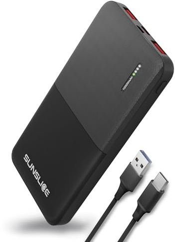 Sunslice | Gravity 10 - Batería Externa para Smartphone de 10000 mAh, 1 Puerto USB-C (Entrada y Salida), 2 Puertos USB-A (Salida), 18W Ultra Fast Power para Todos los Smartphones.