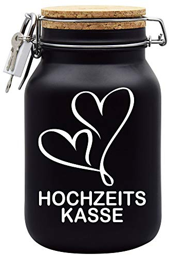 Spardose Hochzeitskasse Geld Geschenk Idee Schwarz XL