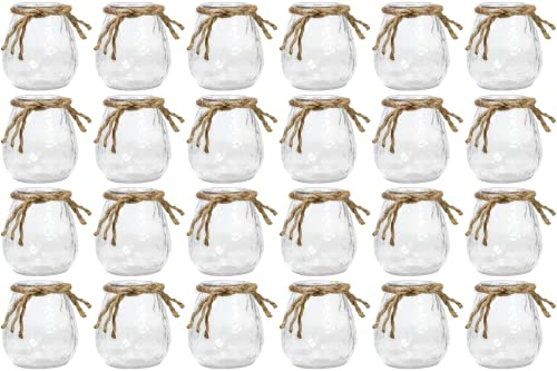 24 Stück Vintage Vasen Set 10x10cm Blumenvase Tischvase Väschen Transparent