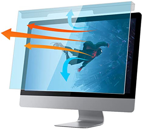 AiMok Hanging Rimovibile Filtro Anti Luce Blu Premium per 23'', 23.6'', 23.8'', 24'' Pollici 16:9/16:10 Monitor, Protezione per Blocco della luce blu Proteggi Schermo per 23''-24'' Desktop PC