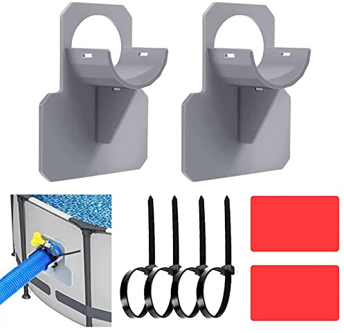 Schlauchhalter Pool, 2X 30mm - 37mm Pool Schlauchhalter Knickschutz aus Kunststoff für Intex und Bestway (Grau)