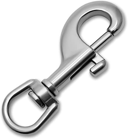 Soul-Cats 2 Stück Wirbelkarabiner Edelstahl V4 Bolzenkarabiner Karabiner Haken mit Drehgelenk