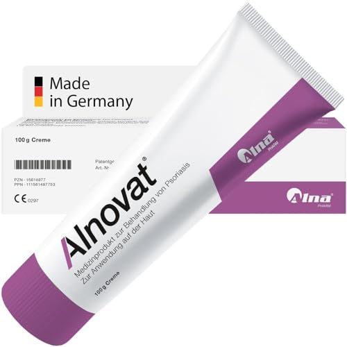 Alnovat Schuppenflechte Creme 100g - Psoriasis Salbe kortisonfrei - Natürlicher Wirkkomplex behandelt Rötungen und Juckreiz - Klinisch geprüftes Medizinprodukt - Made in Germany