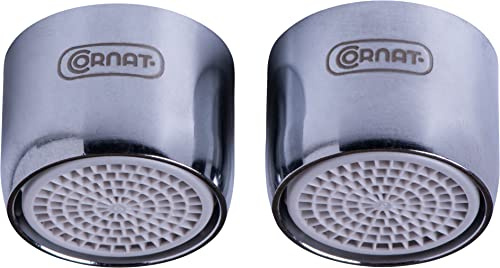 Cornat Strahlregler M22 x 1 IG - Wasserersparnis von bis zu 80% - Mit Dichtung - Passend für handelsübliche Armaturen - silber - Aus Messing/Luftsprudler/Mischdüse / TECWS401