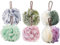 Lot de 6 éponges de bain en luffa en maille, exfoliation, nettoie, apaise la peau, (taille L, éponge de bain verte et rose)