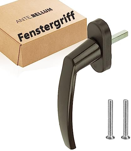 Maniglia per finestre in alluminio marrone di alta qualità - Accessorio sicuro ed elegante per finestre e porte con perno lungo 35 mm. Adatta alla maggior parte delle finestre