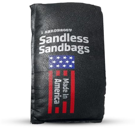 Sandbaggy 35 cm x 66 cm vattenaktiverade sandlösa sandsäckar – översvämningsbarriärer, erosionskontroll – tillverkad i USA (svart) (5)