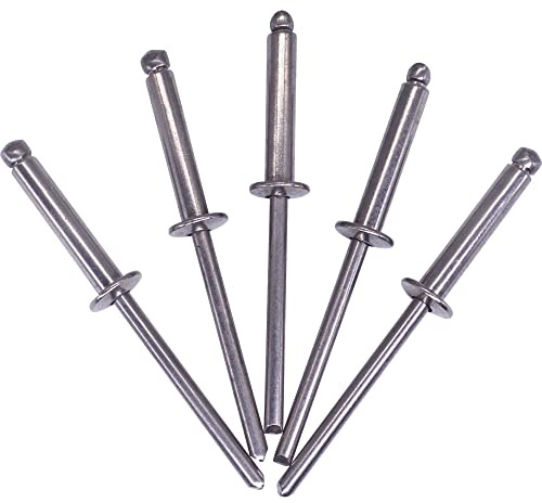 SKIR'CO Paquete de 30 remaches ciegos de acero inoxidable de 4 x 20 mm, cabeza de cúpula, remaches pop, DIN 7337, remaches A2 (30, 4,0 x 20 mm)