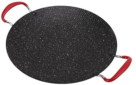 Korean BBQ Grill, Korean Barbecue Grill Grill Pan with Anti Scalding Handle Round Barbecue Gill Plate for Induction, Gas Stove, Electric Cooktop, Indoor or Outdoor Grilling (30cm) (34cm) (38cm)