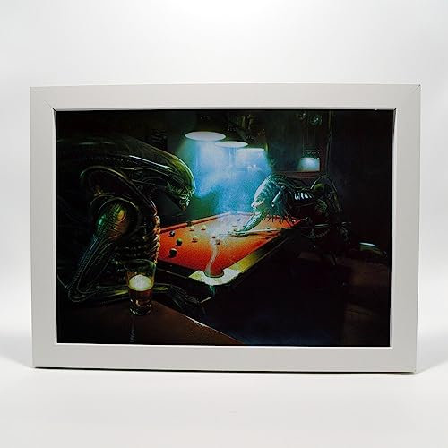 Verwandeln Sie Ihr Zimmer mit The Great Alien VS Predator Play Billard Art Poster – Einzigartige holografische Vinyl-Aufkleber Wandmalerei