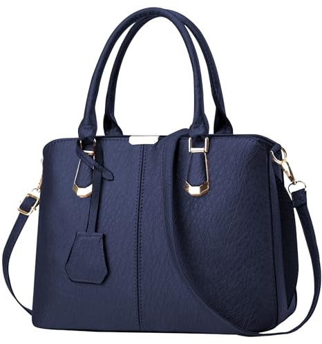 ACNCN Womens Satchel Handbag Tote Purse Top Handle Shoulder Bags Ladies Tote Bag Casual for Outdoor Working(Deep Blue)