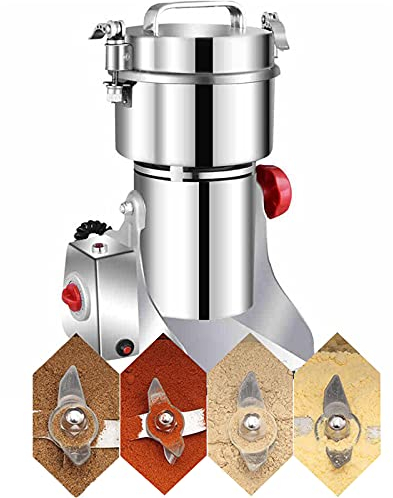 VVHUDA 3200W Electric Grain Grinder Mill 800G Herb Spice Grinder Stainless Steel Grain Mill Machine for Dry Spice Herbs Grains Coffee Rice Corn Pepper Gift for Mom/Wife small gift