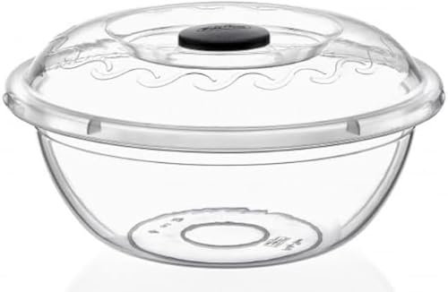 Best House | Clear Round Basin Bowl with Lids | 5 Litres | 1 Pc | Transparent | Salad Bowls | Plastic Food Storage Container With Lids (Pack of 1)