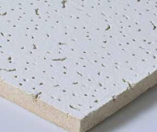 Akifix ITP ST13001.00.S PANNEAU FAUX PLAFOND FISSURED IMPORT PHONASORBANT EN FIBRE MINÉRALE 600x600x12 mm CF 5,04 M² Lot de 14 pièces STAR TONE