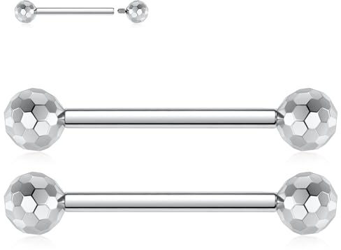 hengkaixuan 1Paar Nippelringe Titan Nippelschmuck Gold Silber Nippel Barbells Cubved Barbell Bars 12G 14G 16G Augenbrauenschmuck Augenbrauenringe Nippel Piercing für Frauen