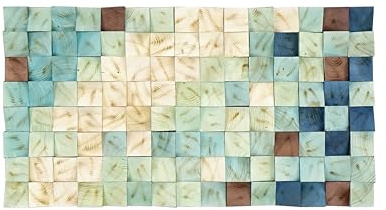 SEART - Kunst Bild 3d - Holzbild - Recycling - Marine Blau - Wanddeko - 103x55 cm