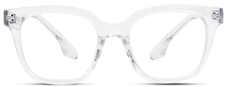 YUKANG Übergroße Lesebrille für Damen Blaulichtfilter, Blaulichtbrille Anti-Müdigkeit Quadratische Computerbrille für Frauen und Männer (Transparenz 2.5)