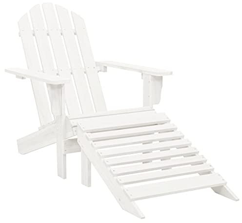 AJSEOYBS Gartenmöbel,Terrassenstühle,Atmungsaktive Gartenmöbel,Gartensessel mit Fußstütze Holz Weiß,Comfy Lounge Chair, Outdoor Möbelfür Rasen, Garten, Balkon im Freien usw