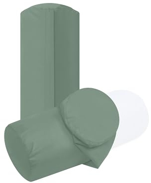 npluseins unifarbene Kissenbezüge im Doppelpack und dezentem Design 1154.1498, ca. 40 x 15 cm, Salbei