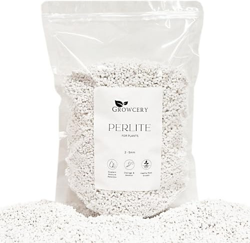 Growcery Premium Perlite for Plants (3–5mm Grade) – Reusable Grip-Seal Bag | Aeration & Drainage for Houseplants, Succulents & Seedlings | (3L)