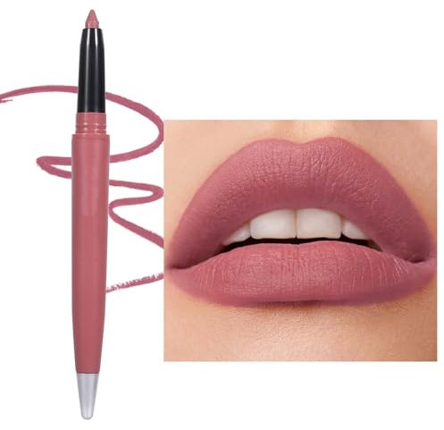 Matte Lipliner, Cream Lippenkonturenstift, Glatt Lipstick, Lip Liner für Lippen Formen & Modellieren, Wasserdicht Lang Anhaltende, Glatte Textur, Drehbarer, für Definierte und Aufgefüllte Lippen