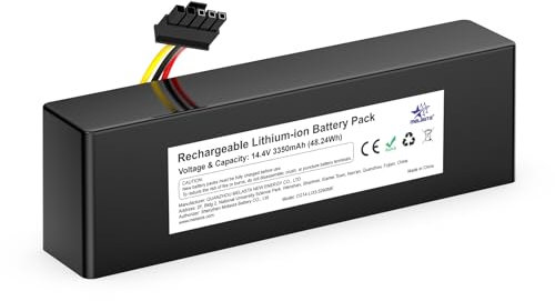 melasta 14,4V 3350mAh Batería de Aspiradoras para Conga 3290 3390 3490 3590 3690 3790 3890 Serie, Li-Ion Batería para Xiaomi Mop 2S / Mop P/Mop Pro, para Mijia STYTJ02YM / XMSTJQR2S