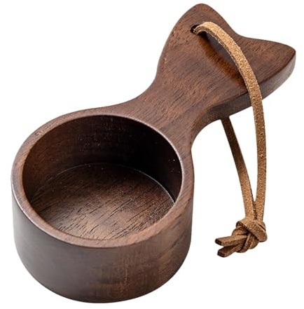 ycezw Wooden Spoons for Boxes, Small Wooden Teaspoon | Fish Tail Design Teaspoon,Measuring Tools Scales Coffee Spoon with Leather Strap for Leaves