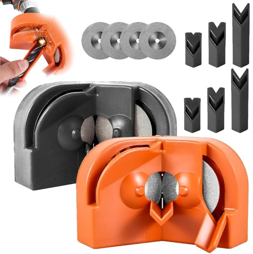 Drill Bit Sharpener, Multipurpose Drill Bit Grinding Sharpener, Drill Bit Sharpening Tool Jig for All Bits, Afilador De Brocas Para Metal With 2 Grinding for Hss Masonry Carbide Metal (2Pcs-Mix)