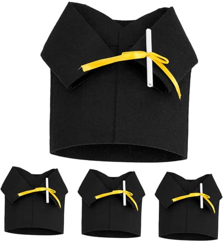 Vaguelly 4pezzi Copertura Per Mini Gonna e Cappello Dottorato Per Festeggiamenti Decorazione Per Bottiglie e Bevande Per Diploma