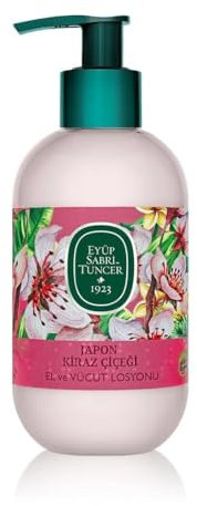 EYÜP SABRİ TUNCER Lotion pour les mains et le corps à l'huile d'olive naturelle - Fleur de cerisier japonaise (280 ml)