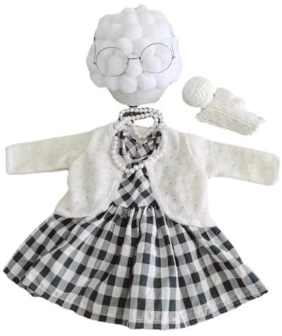 Ericetion Newborn Photography Props Grandmother Outfit Old Lady Costume Baby Girl Cosplay Grandma Clothes Photo Newborn Cosplay Outfit