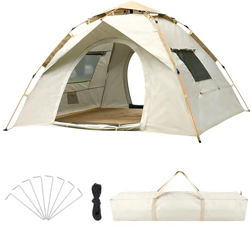 KOMCLUB Tienda de campaña automática, protección UV, perfecta para playa, viajes, senderismo, camping, caza, pesca, etc. Tienda ligera para 2-3 personas