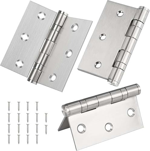Yunzhou1230 Heavy Duty Door Hinges 3 Inch (76mm) Ball Bearing Hinge, Stainless Steel Gate Hinges for Windows, Cabinets, Closets, Wooden Crates 1 Pair