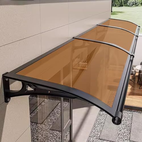 Toldo para Puerta Exterior con Cubierta de policarbonato, Soporte de Aluminio, contraventana, protección contra la Lluvia y la Nieve, toldo para Puerta de Entrada y Ventana de 24 x 110 pulga