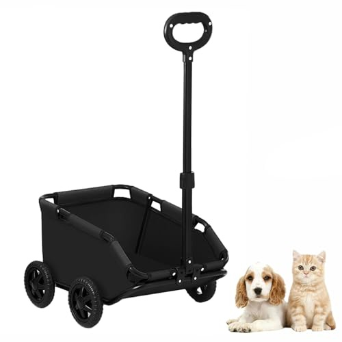 Hundetransporter mit Rädern,Kleine Haustiere Kinderwagen Faltbar,Haustier Kinderwagen,Hundewagen Hundebuggy,Mehrzweckwagen für Einkaufen,Camping,Travel