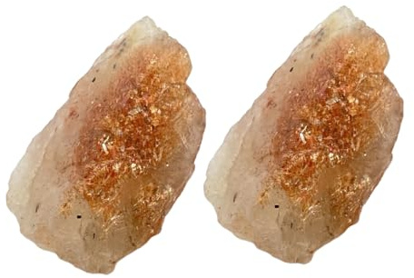Beavorty Piedras Naturales de Sol en Bruto 2 Piezas 1-2 Cm Juego de Piedras Curativas de Cristal Dorado para Meditación Yoga Decoración Feng Shui Terapéutica Energía Estilo Aleatorio