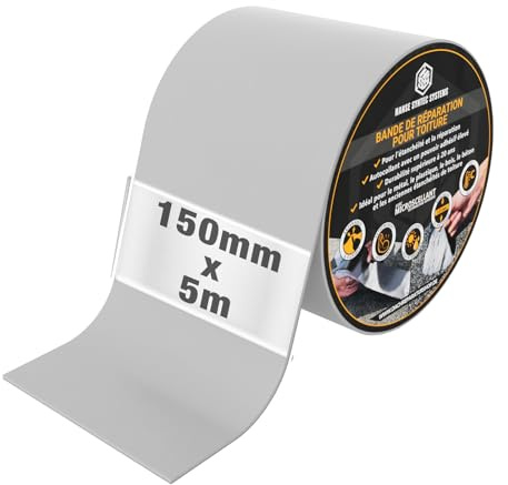 HSS Bande Étanchéité Réparation Toit Gouttière Zinc Autocollante | Adhère sur tuile, EPDM, PVC, béton, bois, alu – toiture plate, abri de jardin, garage, caravane. Souple jusqu'à -40 °C.