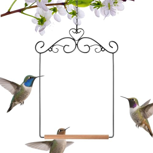 Altalena per uccelli, appendibile a forma di, gabbia per uccelli, giocattolo per esterni, interni, patio, giardino, prato, decorazione per parrocchetti, calopsitte, cacatua, ara