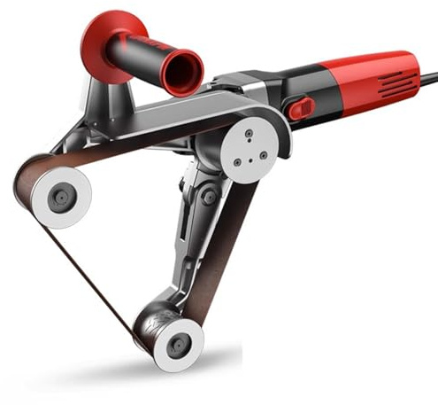 Hydravex Pulidora Profesional de Tubos de Acero Inoxidable de 1100 W con 6 velocidades Variables y 5 Bandas de Lijado. Lijadora y pulidora de Tubos para plástico, Aluminio, Hierro y Acero. 3Roller