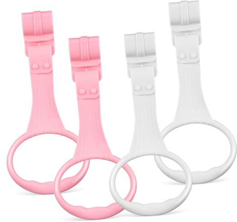 DECOMELODY 4 Piezas de Anillos para Cuna de Plástico, Herramientas de Aprendizaje para Caminar para Bebés, Cómodos para Agarrar, Ideales para Corralito y Cuna
