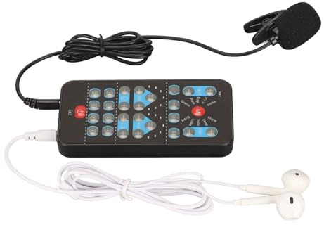 CHICIRIS Ensemble de Changeur de Voix, Carte Son Portable avec 10 Modes et 8 Effets pour Les Jeux en Ligne et Le Streaming en Direct
