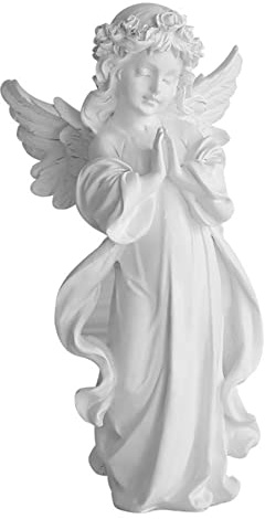 Lawnrden Ornamento di angelo|Ornamenti da giardino Ornamenti di angelo bambino in preghiera Figurine Statue vintage da 7, 48 pollici Decorazioni per la casa all'aperto Regali commemorativi