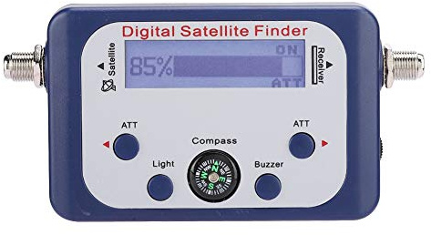 Medidor de buscador de señal satelital Digital portátil 950-2150 MHz con Pantalla LCD Amplificador Incorporado de Alta sensibilidad para instalación de TV satelital ABS Negro