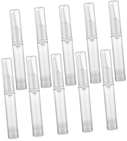 SKISUNO 10 pièces Lot de Flacons Pompe Airless Bouteille Vide Pompe Sérum Yeux Distributeur Cosmétique Compact pour Voyage et Soins Visage